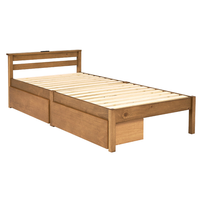 組立簡単 引出し付シングルベッド ネジなし 工具 模様替え 引っ越し 便利 容量収納 引出し2杯 寝心地