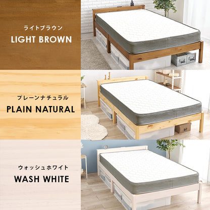 組立簡単 マットレス付セミダブルベッド ネジなし 工具 模様替え 引っ越し 便利 コンセント