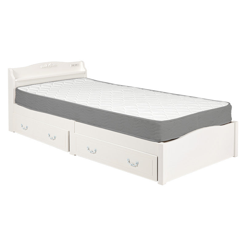 組立簡単 マットレス付シングルベッド ネジなし 工具 すのこベッド モチーフ エレガント 引出し