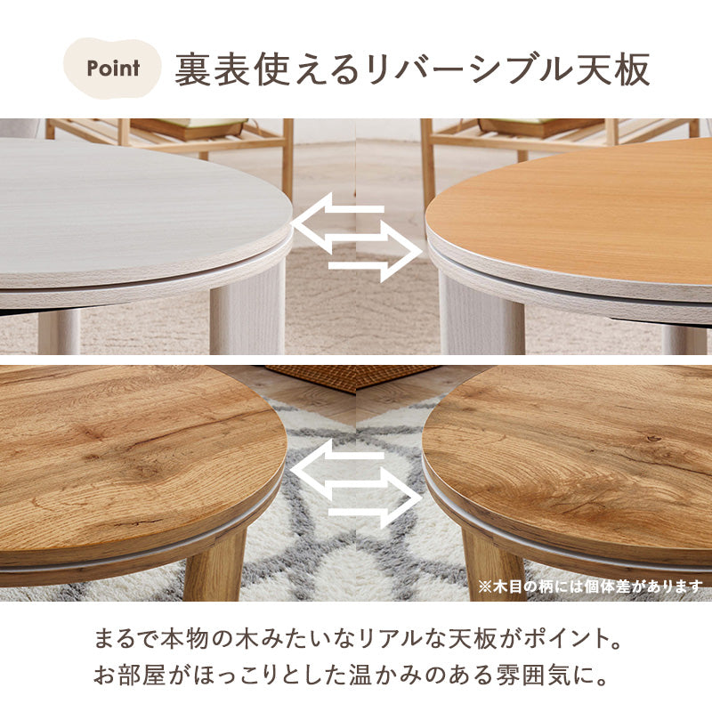 こたつ うす掛け布団 2点セット 楕円 丸型 コンパクト コンパクト円形こたつ 隙間 収納 円形 布団セット