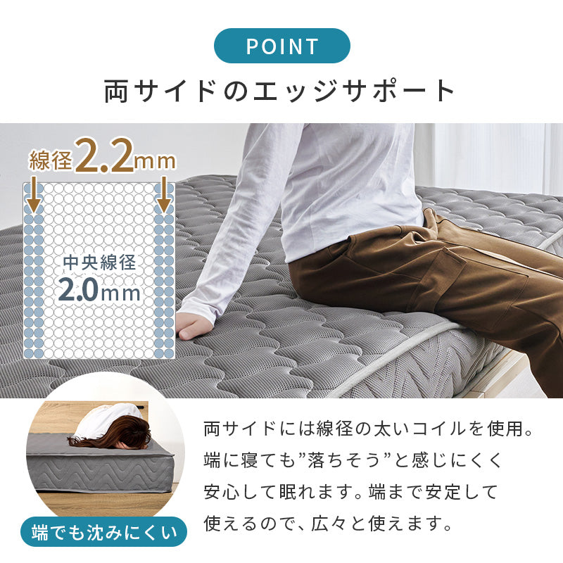 マットレス セミダブル 両面ポケット ベッド メッシュ 生地 全面 使用 寝返り たび 熱気 両面仕様 長い 表裏