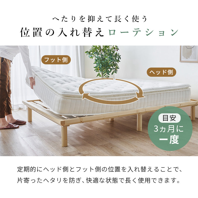 ピロートップ付き マットレス ポケット ベッド 防ダニ 抗菌 防臭機能 竹繊維 中綿 竹炭 使用 シングル