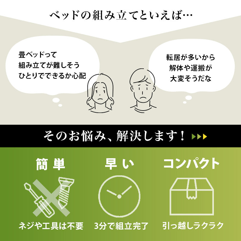 組立簡単 畳シングルベッド ネジなし 工具 天然い草 畳マット すのこベッド 使用 フォン 充電 ライト 取り付け