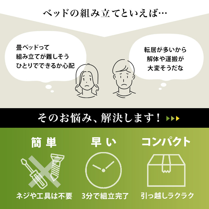 組立簡単 畳シングルベッド ネジなし 工具 天然い草 畳マット すのこベッド 使用 フォン 充電 ライト 取り付け