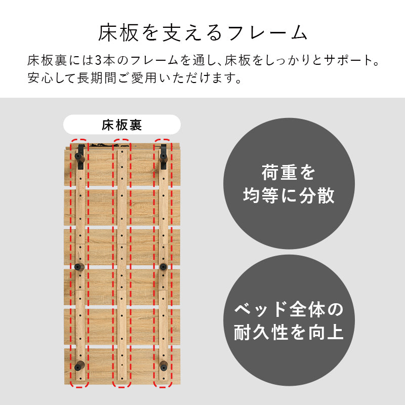 マットレス付 シングルベッド 木目 パネル ポケットコイルマットレスセット 独立 バネ 体型 セミダブル