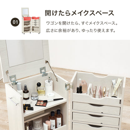 ドレッサーワゴン コスメボックス コスメワゴン 容量 メイク スキンケアアイテム 美容家電 アクセサリー