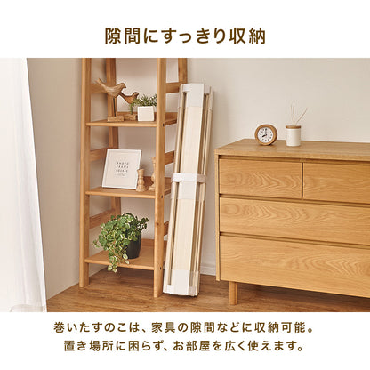 ロール式すのこマット セミシングル シングルベッド コンパクト 布団 天然木桐材 調湿 隙間 空気 構造