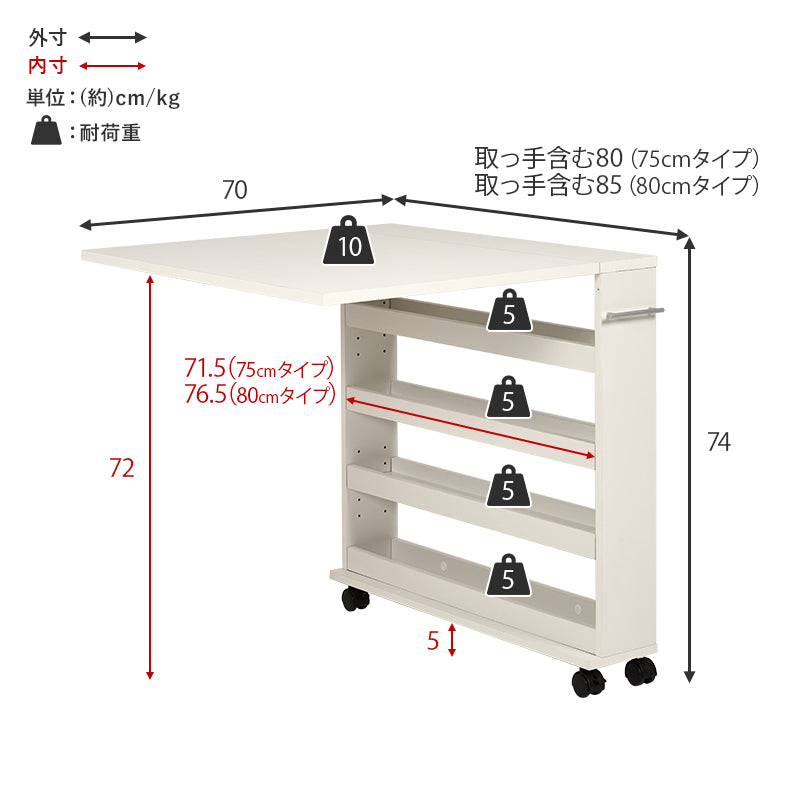バタフライテーブル ラック キッチン収納 食器棚 レンジ台 補助テーブル 来客時 ダイニングテーブル