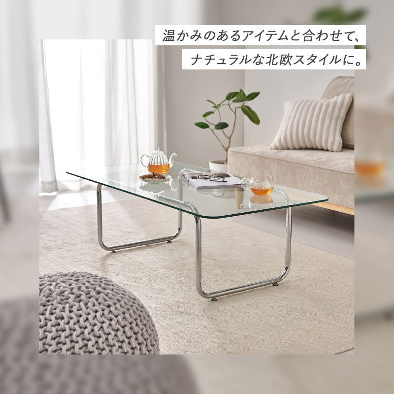 ガラステーブル 組立式 シンプル リビング ダイニング センター ロー 木製 北欧 おしゃれ モダン 一人暮らし 新生活 コンパクト 折りたたみ カフェ風 ナチュラル ホワイト ブラウン 幅広 省スペース 人気 おすすめ インテリア 一人用 大型 贈り物 送料無料