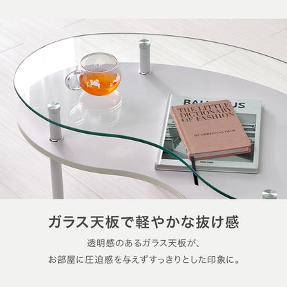 ガラステーブル 組立式 リビング ダイニング センター ロー 木製 北欧 おしゃれ モダン 一人暮らし 新生活 コンパクト 折りたたみ カフェ風 ナチュラル ホワイト ブラウン 幅広 省スペース 人気 おすすめ インテリア シンプル 一人用 大型 贈り物 送料無料