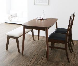 【新商品】組立設置付き ファミリー向け ウォールナット材 ハイバックチェアダイニング Daphne ダフネ 4点セット(テーブル+チェア2脚+ベンチ1脚) W115 送料無料