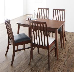 【新商品】組立設置付き ファミリー向け ウォールナット材 ハイバックチェアダイニング Daphne ダフネ 5点セット(テーブル+チェア4脚) W115 送料無料