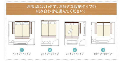 組立設置付 大容量収納ファミリーチェストベッド TRACT トラクト 薄型スタンダードボンネルコイルマットレス付き A+C ワイドK240(SD×2) 送料無料