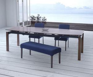 【新商品】組立設置付き 天然木ウォールナット材 デザイン伸縮ダイニングセット WALSTER ウォルスター 4点セット(テーブル+チェア2脚+ベンチ1脚) W140-240 送料無料