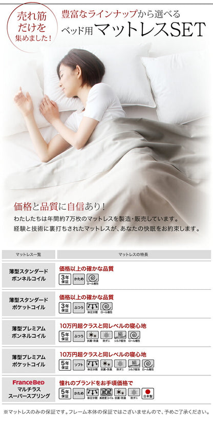 【新商品】組立設置 通気性抜群 棚コンセント付 跳ね上げベッド Prostor プロストル ベッドフレームのみ 横開き セミシングル 深さラージ 送料無料