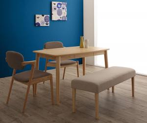 【新商品】組立設置付き 北欧スタイルダイニング OLIK オリック 4点セット(テーブル+チェア2脚+ベンチ1脚) W115 送料無料