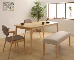 【新商品】組立設置付き 北欧スタイルダイニング OLIK オリック 4点セット(テーブル+チェア2脚+ベンチ1脚) W150 送料無料