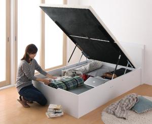 お客様組立 搬入楽々棚コンセント跳ね上げベッド Free-Gate フリーゲート ベッドフレームのみ 縦開き シングル 深さラージ 送料無料