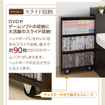 【新商品】組立設置付き スライド収納付き_大容量チェストベッド Every-IN エブリーイン 薄型プレミアムポケットコイルマットレス付き ダブル レギュラー丈 送料無料