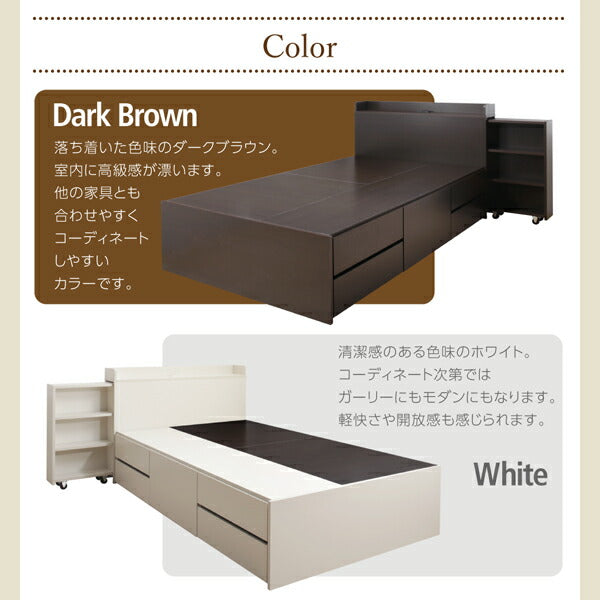 【新商品】組立設置付き スライド収納付き_大容量チェストベッド Every-IN エブリーイン 薄型プレミアムボンネルコイルマットレス付き シングル レギュラー丈 送料無料