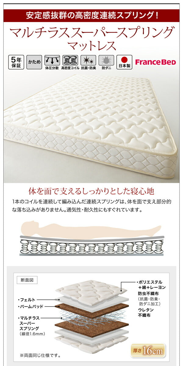 【新商品】組立設置付き スライド収納付き_大容量チェストベッド Every-IN エブリーイン マルチラススーパースプリングマットレス付き セミダブル レギュラー丈 送料無料