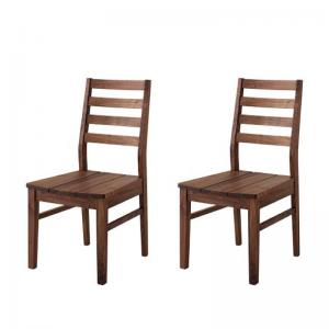 【新商品】総無垢材ワイドダイニング Cursus クルスス ダイニングチェア 2脚組 ウォールナット 板座 送料無料