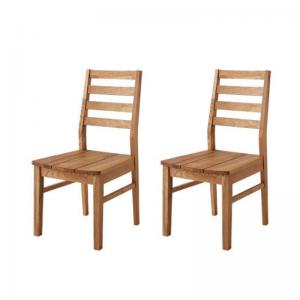 【新商品】総無垢材ワイドダイニング Cursus クルスス ダイニングチェア 2脚組 オーク 板座 送料無料