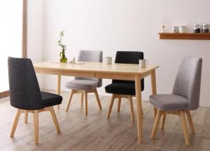 【新商品】組立設置付き 北欧スタイル　回転チェア　ダイニング TOLV トルブ 5点セット(テーブル+チェア4脚) ナチュラル W150 送料無料