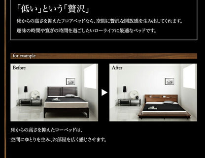 【新商品】組立設置付き モダンライト・コンセント付きローベッド Burlington バーリントン ベッドフレームのみ シングル 送料無料