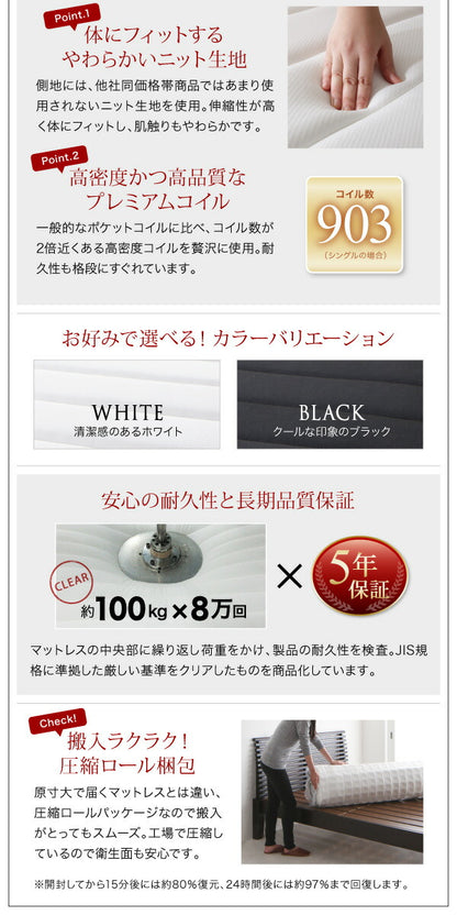 【新商品】組立設置付き モダンライト・コンセント付きローベッド Burlington バーリントン プレミアムポケットコイルマットレス付き シングル 送料無料