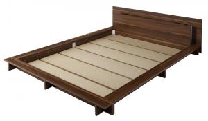 【新商品】組立設置付き モダンライト・コンセント付きローベッド Burlington バーリントン ベッドフレームのみ ダブル 送料無料