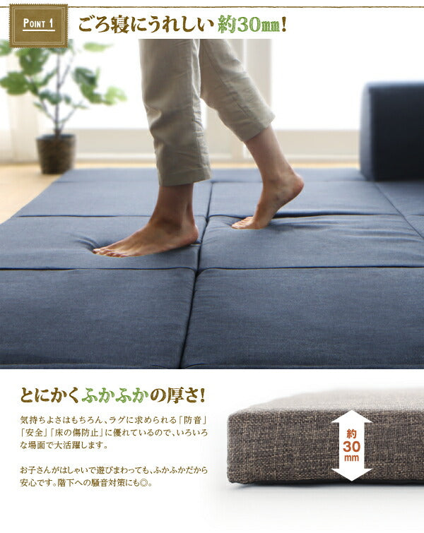 年中清潔 フロアソファになる洗えるクッションラグ 大 250×174cm 送料無料