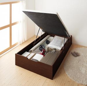 【新商品】組立設置付 通気性抜群_ガス圧式大容量跳ね上げベッド No-Mos ノーモス ベッドフレームのみ 縦開き シングル 深さラージ 送料無料