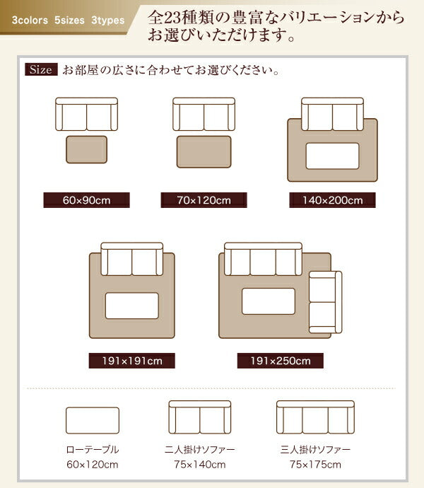 純国産ブロックデザインい草ラグ lilima リリーマ ふっくら 6mm 70×120cm 送料無料