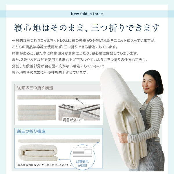 【新商品】折りたたんで収納できる ポケットコイル入り 快眠 敷布団マットレス 薄型・軽量・高通気 EVA Air エヴァ エアー クイーン レギュラー丈 送料無料