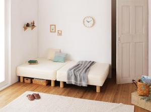 ショート丈分割式 脚付きマットレスベッド 国産ポケット マットレスベッド シングル ショート丈 脚15cm 送料無料