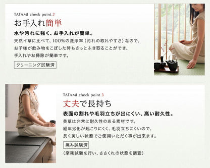 お客様組立 美草・日本製 小上がりにもなるモダンデザイン畳収納ベッド 花水木 ハナミズキ ワイド 40mm厚 ダブル 送料無料