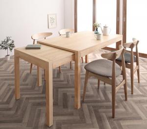 【新商品】組立設置付き 北欧デザイン スライド伸縮テーブル ダイニングセット SORA ソラ 5点セット(テーブル+チェア4脚) W135-235 送料無料