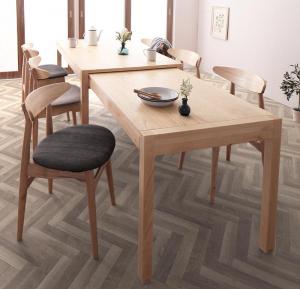 【新商品】組立設置付き 北欧デザイン スライド伸縮テーブル ダイニングセット SORA ソラ 7点セット(テーブル+チェア6脚) W135-235 送料無料