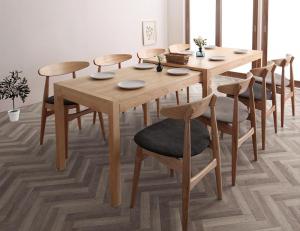 【新商品】組立設置付き 北欧デザイン スライド伸縮テーブル ダイニングセット SORA ソラ 9点セット(テーブル+チェア8脚) W135-235 送料無料