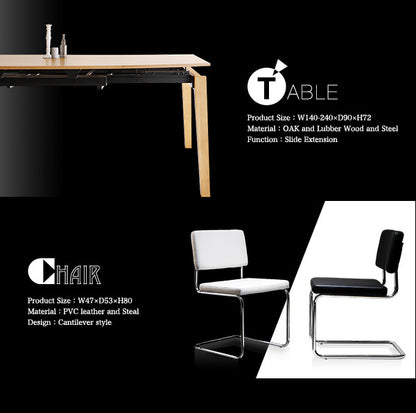 【新商品】デザイナーズテイスト 北欧モダンダイニングセット CHESCA チェスカ ダイニングテーブル W140-240 送料無料