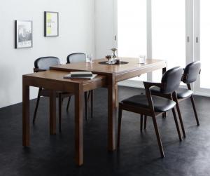 【新商品】組立設置付き モダンデザイン スライド伸縮テーブル ダイニングセット Jamp ジャンプ 5点セット(テーブル+チェア4脚) W135-235 送料無料