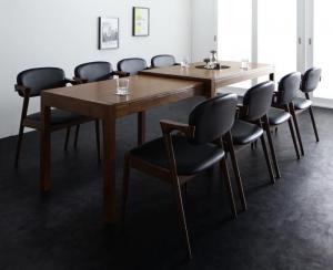 【新商品】組立設置付き モダンデザイン スライド伸縮テーブル ダイニングセット Jamp ジャンプ 9点セット(テーブル+チェア8脚) W135-235 送料無料