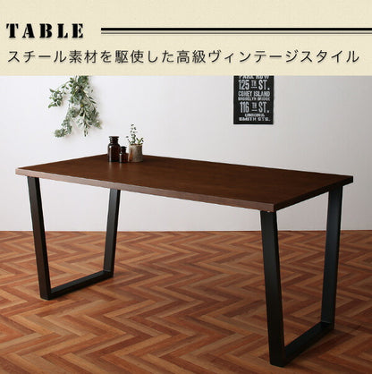 【新商品】組立設置付き ヴィンテージテイスト スチール脚ダイニングセット NIX ニックス 5点セット(テーブル+チェア4脚) W120 送料無料
