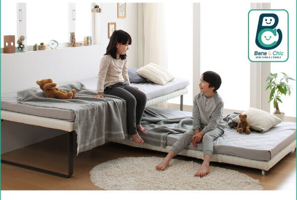 【新商品】組立設置付き 親子ベッド Bene&amp;Chic ベーネ&amp;チック 薄型軽量ボンネルコイルマットレス付き 上段ベッド シングル 送料無料
