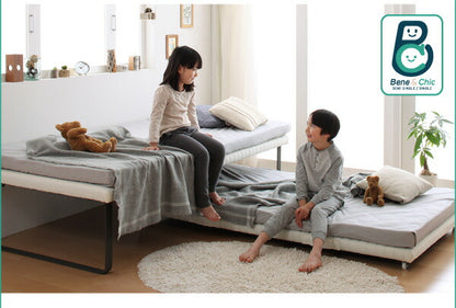 【新商品】組立設置付き 親子ベッド Bene&amp;Chic ベーネ&amp;チック 薄型軽量ボンネルコイルマットレス付き 上段ベッド シングル 送料無料
