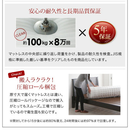 【新商品】組立設置付き 棚・4口コンセント付きデザインフロアローベッド Douce デュース プレミアムボンネルコイルマットレス付き セミダブル 送料無料
