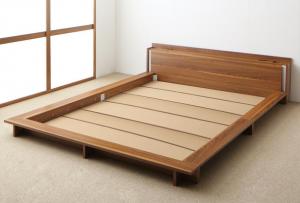 【新商品】組立設置付き モダンライト・棚・コンセント付きデザインフロアローベッド Makati マカティ ベッドフレームのみ シングル 送料無料