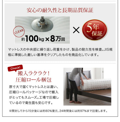 【新商品】組立設置付き モダンライト・棚・コンセント付きデザインフロアローベッド Makati マカティ プレミアムボンネルコイルマットレス付き シングル 送料無料