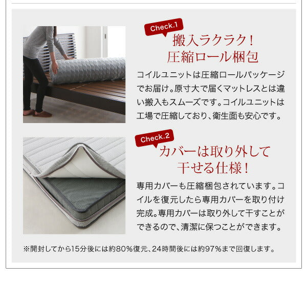 【新商品】組立設置付き モダンライト・棚・コンセント付きデザインフロアローベッド Makati マカティ 国産ポケットコイルマットレス付き ダブル 送料無料